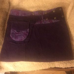 Corduroy purple Mini-skirt